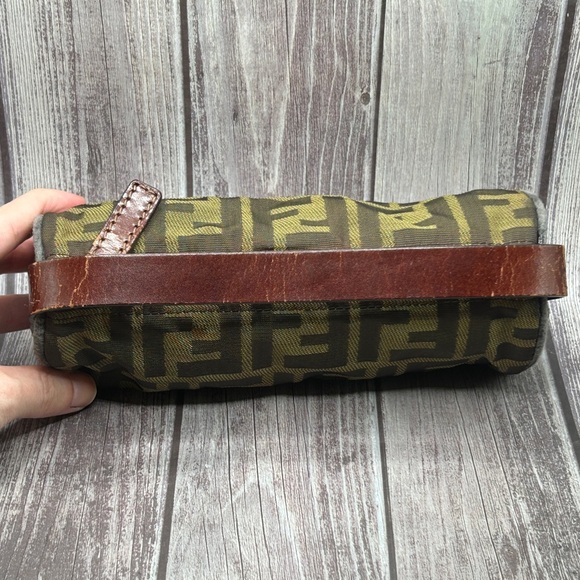 FENDI Zucca Vintage Mini Baguette Barrel Bag Top Handle Handbag RARE - Picture 7 of 16